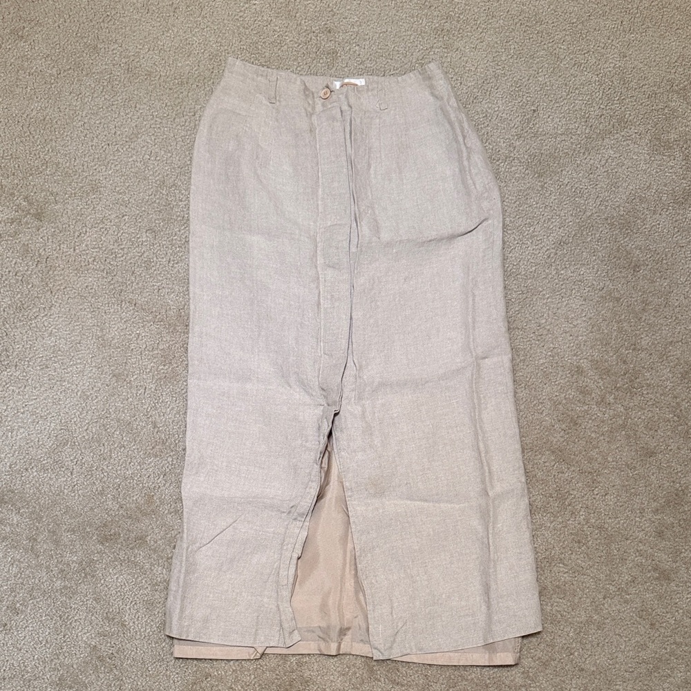Talbots Cream Split Skirt